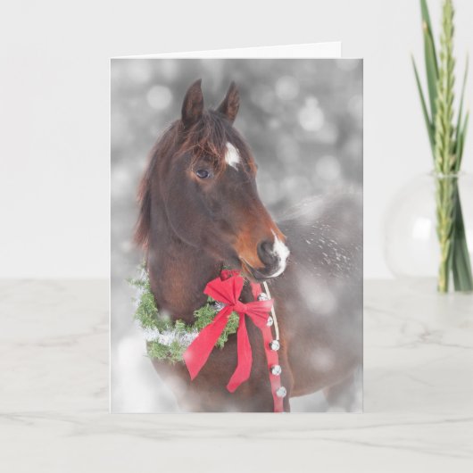 Cartes Pour Fêtes Annuelles Cheval de cadeau (Devant)