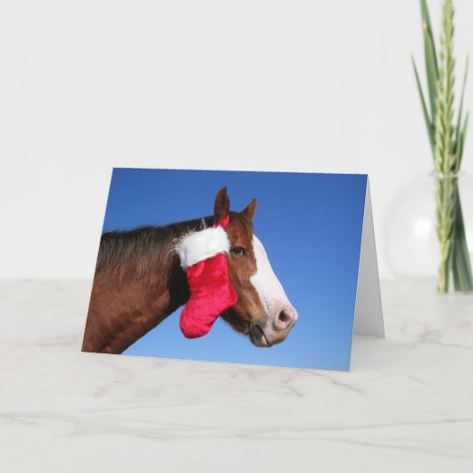Cartes Pour Fêtes Annuelles Cheval de Noël (Devant)