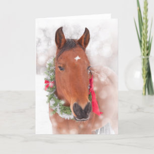 Cartes Pour Fêtes Annuelles Cheval de Noël