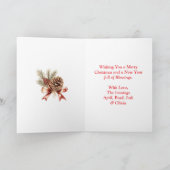 Cartes Pour Fêtes Annuelles Cheval de Noël blanc et cardinal Personnalisé (Intérieur)