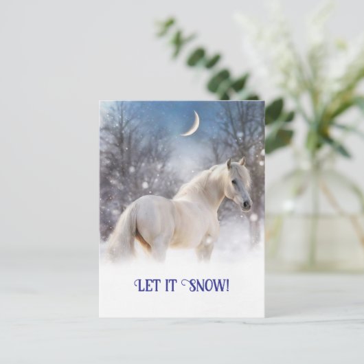 Cartes Pour Fêtes Annuelles Cheval de Noël et neige (Debout devant)