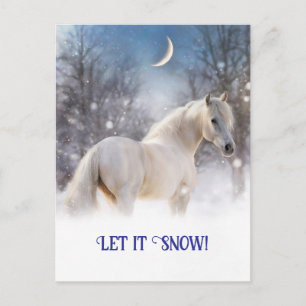 Cartes Pour Fêtes Annuelles Cheval de Noël et neige