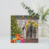 Cartes Pour Fêtes Annuelles Cheval de Noël Occidental Présents Arbre de Noël (Debout devant)