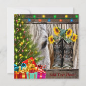 Cartes Pour Fêtes Annuelles Cheval de Noël Occidental Présents Arbre de Noël (Devant)