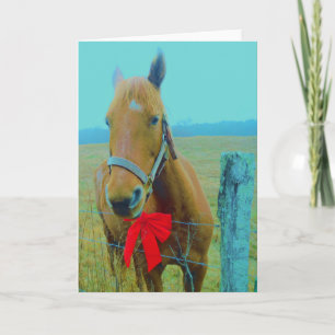 Cartes Pour Fêtes Annuelles Cheval de Noël rétro