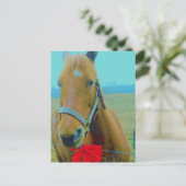 Cartes Pour Fêtes Annuelles Cheval de Noël rétro (Debout devant)