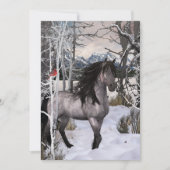 Cartes Pour Fêtes Annuelles Cheval des vœux d'hiver 2024 (Devant)