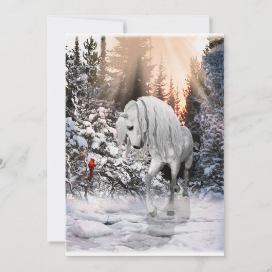 Cartes Pour Fêtes Annuelles Cheval d'hiver 2024 (Devant)