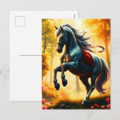 CARTES POUR FÊTES ANNUELLES CHEVAL EN ARGENT (Devant / Derrière)