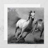 Cartes Pour Fêtes Annuelles Cheval en course (Devant / Derrière)