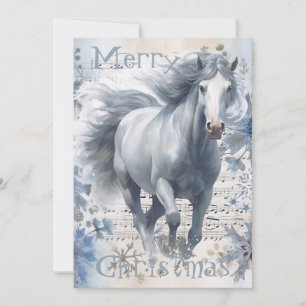 Cartes Pour Fêtes Annuelles Cheval hiver Aquarelle de Noël