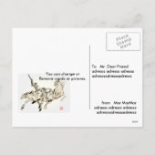 Cartes Pour Fêtes Annuelles Cheval japonais samouraï art équestre sumi (Dos)