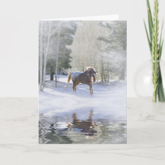 Cartes Pour Fêtes Annuelles Cheval Joyeuses Fêtes de Noël (Devant)