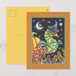 CARTES POUR FÊTES ANNUELLES CHEVAL MARIN FANTAISIE COLORÉ, SORCIÈRE DANS LA ME