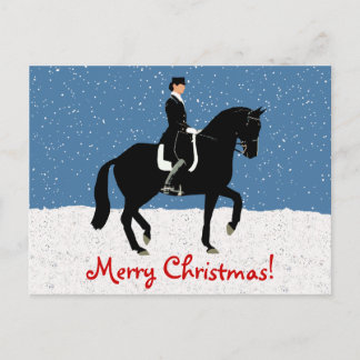 Cartes Pour Fêtes Annuelles Cheval neige et neige Noël