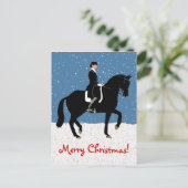 Cartes Pour Fêtes Annuelles Cheval neige et neige Noël (Debout devant)
