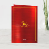 Cartes Pour Fêtes Annuelles Cheval Nouvel An lunaire chinois 2026 Rouge Feuill (Dos)