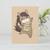 Cartes Pour Fêtes Annuelles Cheval Pony Noël Neige Hiver Animaux Chevaux Ho (Debout devant)