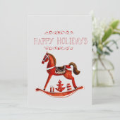 Cartes Pour Fêtes Annuelles Cheval Rouge Rocking (Debout devant)