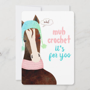 Cartes Pour Fêtes Annuelles Cheval tricot crochet casquette de Noël écharpe