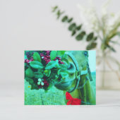 Cartes Pour Fêtes Annuelles Cheval Turquoise Mistletoe de Noël (Debout devant)