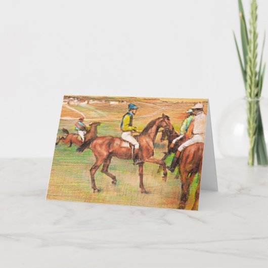 Cartes Pour Fêtes Annuelles Chevaux de course, célèbre peinture d'Edgar Degas (Devant)