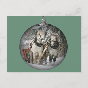 Cartes Pour Fêtes Annuelles Chevaux de Noël