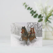 Cartes Pour Fêtes Annuelles Chevaux de Noël (Debout devant)