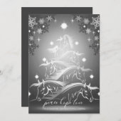 Cartes Pour Fêtes Annuelles Chevaux de Noël Abstraits (Devant / Derrière)
