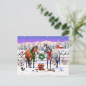 Cartes Pour Fêtes Annuelles Chevaux de Noël en neige (Debout devant)