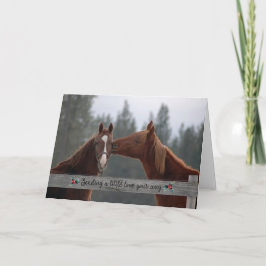 Cartes Pour Fêtes Annuelles Chevaux de Noël Envoyer un peu d'amour Votre chemi (Devant)