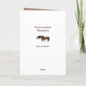 Cartes Pour Fêtes Annuelles Chevaux en automne Thanksgiving (Dos)