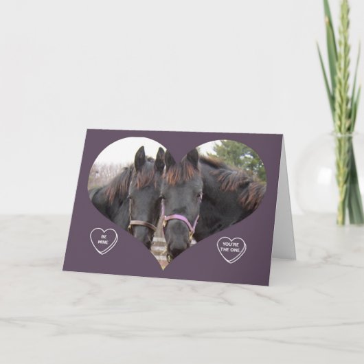 CARTES POUR FÊTES ANNUELLES CHEVAUX JUMEAUX VALENTINE (Devant)