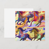 Cartes Pour Fêtes Annuelles Chevaux sauvages (Devant / Derrière)