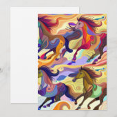 Cartes Pour Fêtes Annuelles Chevaux sauvages (Devant / Derrière)