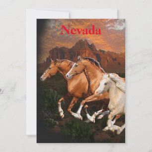 Cartes Pour Fêtes Annuelles Chevaux sauvages d'Arizona