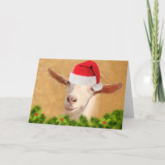 Cartes Pour Fêtes Annuelles Chèvre de Noël (Devant)