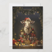 Cartes Pour Fêtes Annuelles Chèvre de Noël Père Noël (Devant)