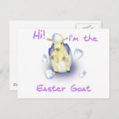 Cartes Pour Fêtes Annuelles Chèvre de Pâques (Devant / Derrière)