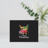 Cartes Pour Fêtes Annuelles Chèvre Monte Voiture Rouge Noël (Debout devant)