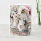 Cartes Pour Fêtes Annuelles Chèvres mignonnes pour bébés - Bébés de neige 6 No (Devant)