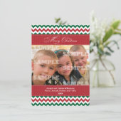 Cartes Pour Fêtes Annuelles Chevrons et rayures Salutation de Noël (Debout devant)