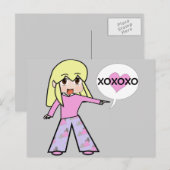 Cartes Pour Fêtes Annuelles Chibi Valentine (Devant / Derrière)