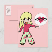 Cartes Pour Fêtes Annuelles Chibi Valentine Hearts (Devant / Derrière)