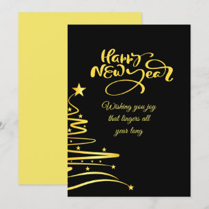 Cartes Pour Fêtes Annuelles Chic 2026 Soirée du Nouvel An Paillettes dorées No
