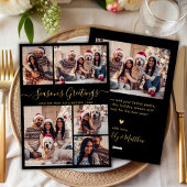 Cartes Pour Fêtes Annuelles Chic Black Joyeuses Fêtes en or Script 5 Photo