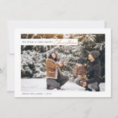 Cartes Pour Fêtes Annuelles Chic Blanc & Vert Joyeux Noël (Devant)