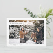 Cartes Pour Fêtes Annuelles Chic Blanc & Vert Joyeux Noël (Debout devant)