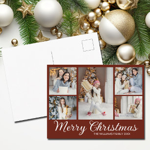 Cartes Pour Fêtes Annuelles Chic Bourgogne Joyeux Noël Photomontage