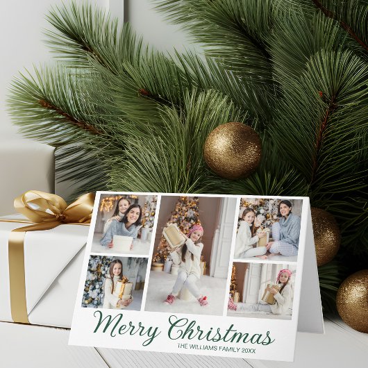 Cartes Pour Fêtes Annuelles Chic Collage Photo de Noël Minimaliste Joyeux